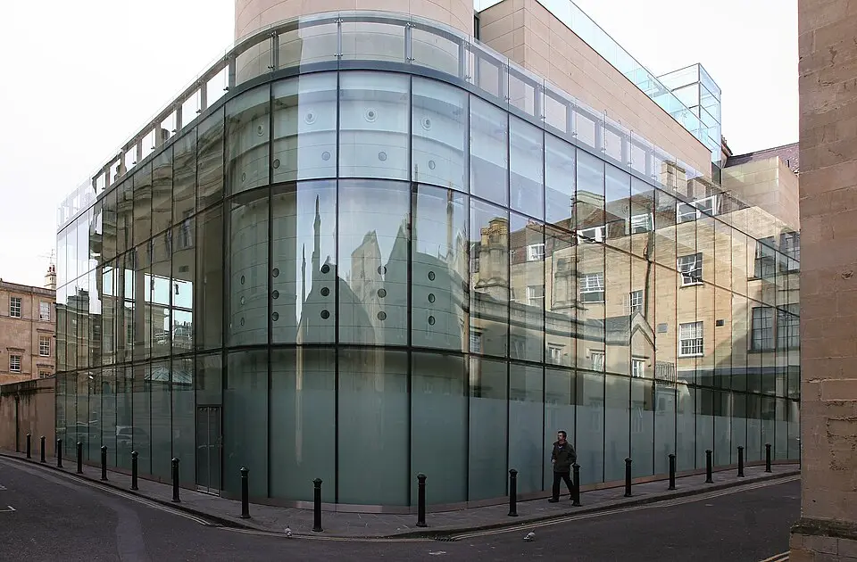 Thermae Bath Spa building in Bath; historical exterior photograph